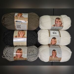Vanna's Choice Yarn Lot Of 6 Skeins - Neutral Tones